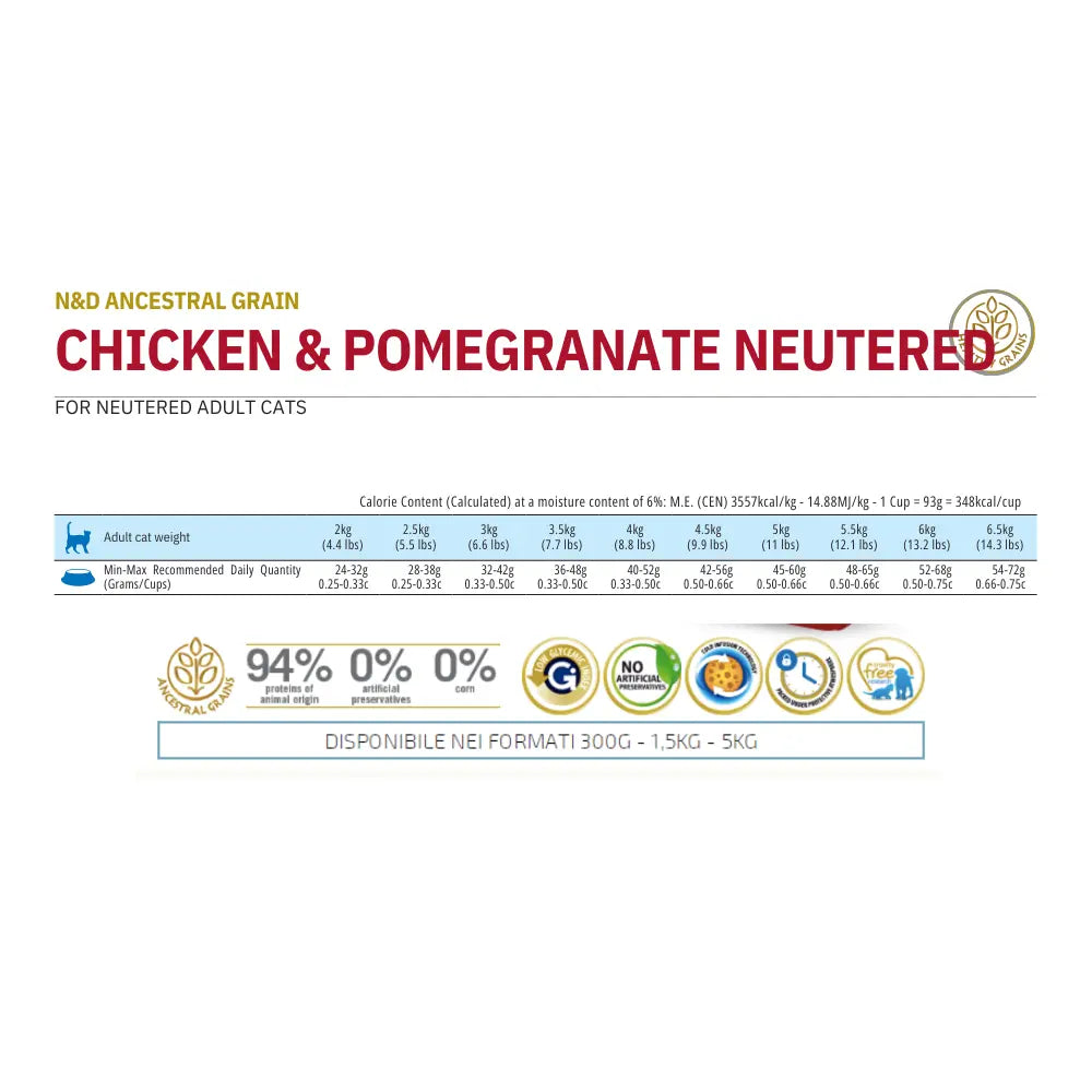 N&D Ancestral pollo e melograno gatto sterilizzato - Respet Shop