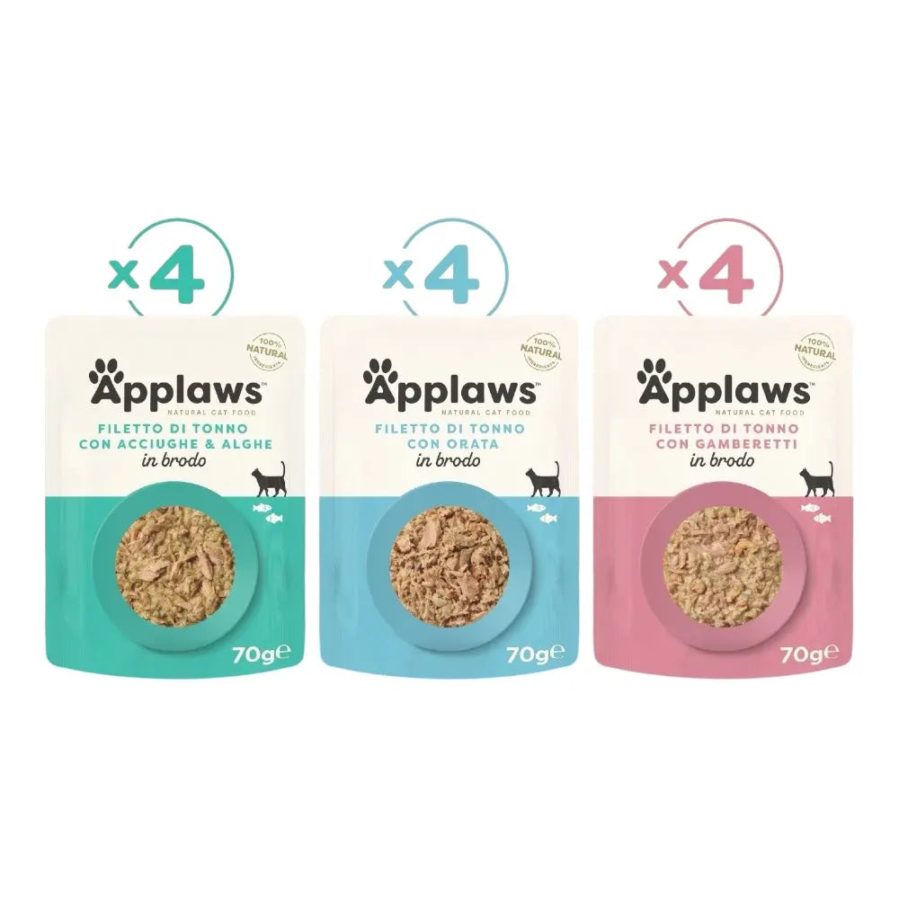 Applaws Gatto buste Mix Pesce in brodo 12 x 70 g Applaws Italia