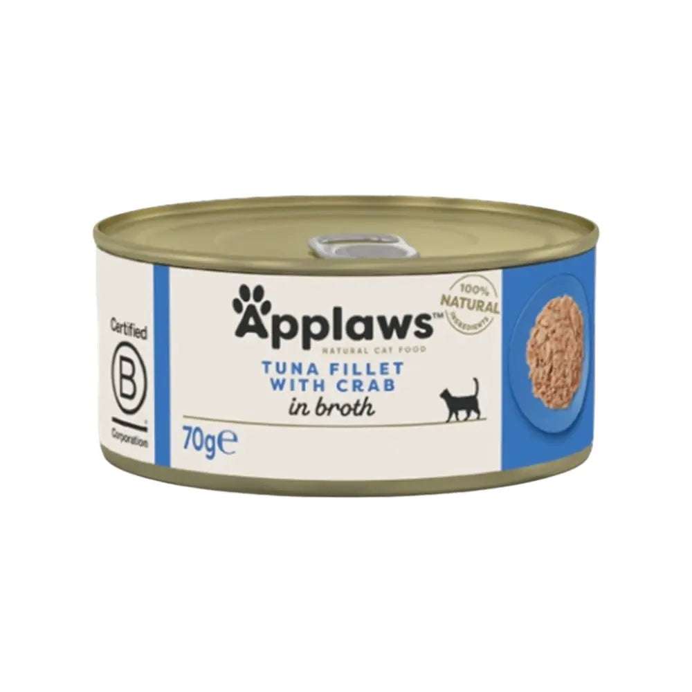 Applaws Gatto lattine Filetto di Tonno e Granchio in brodo 24 x 70 g Applaws Italia