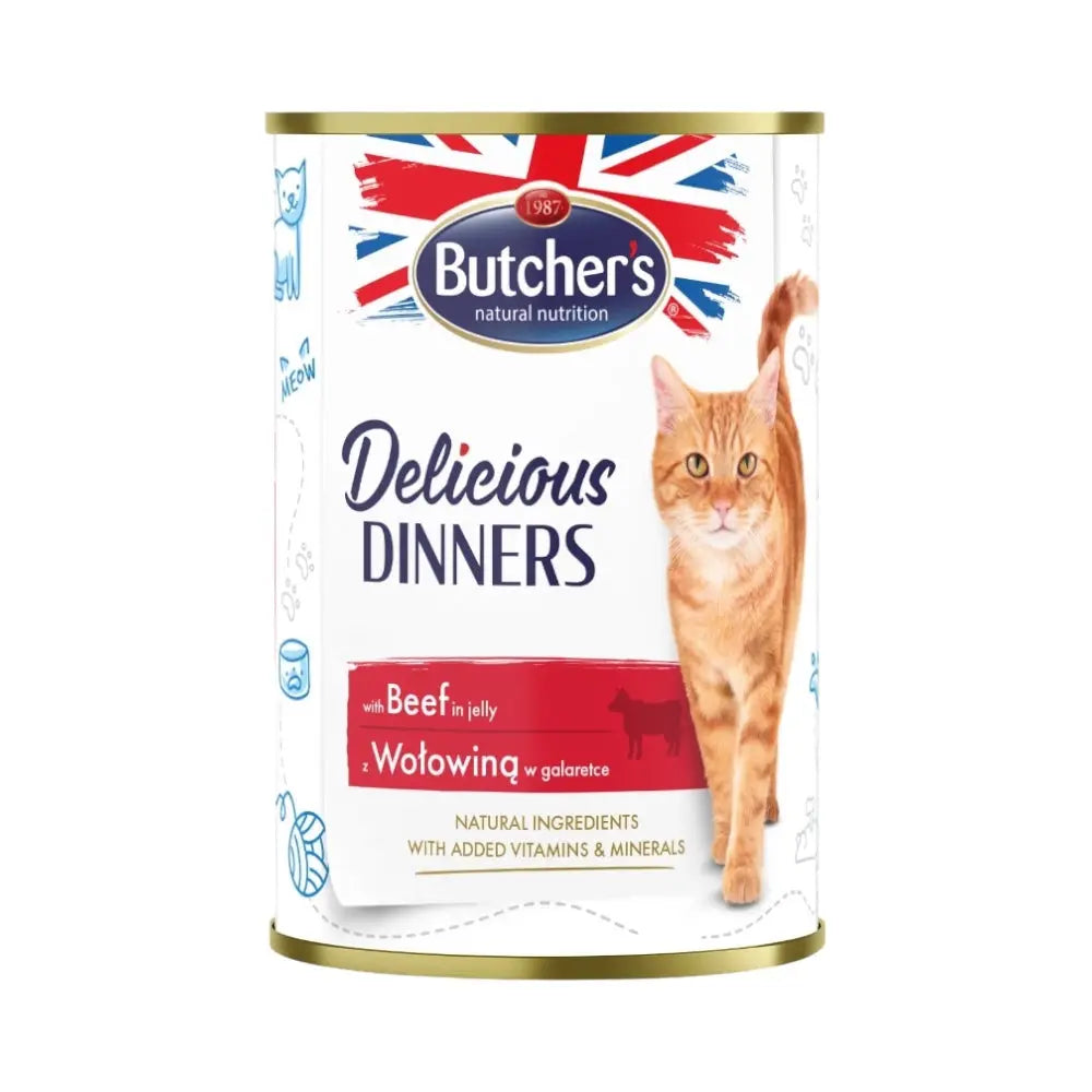 Butcher's Delicious Dinners Cat with beef chunks in Jelly 24 x 400 g Butcher's