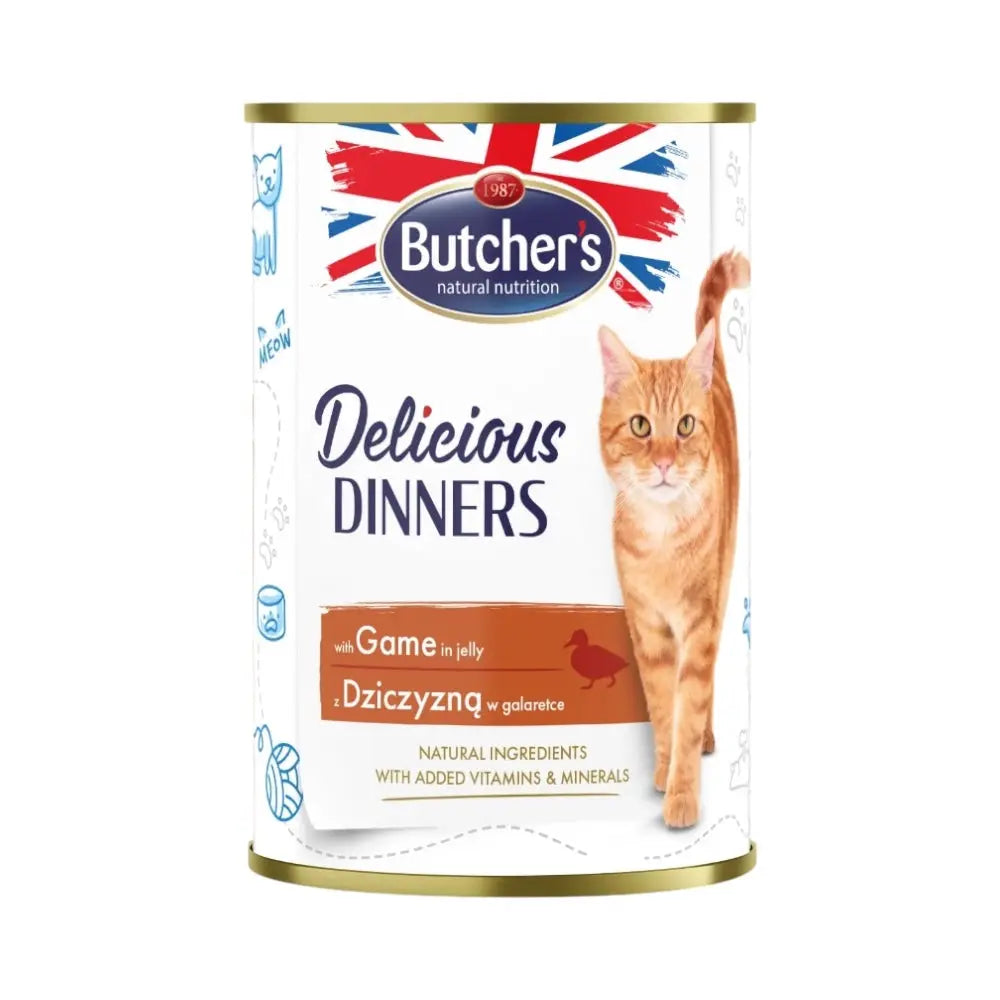 Butcher's Delicious Dinners Cat with game chunks in Jelly 24 x 400 g Butcher's