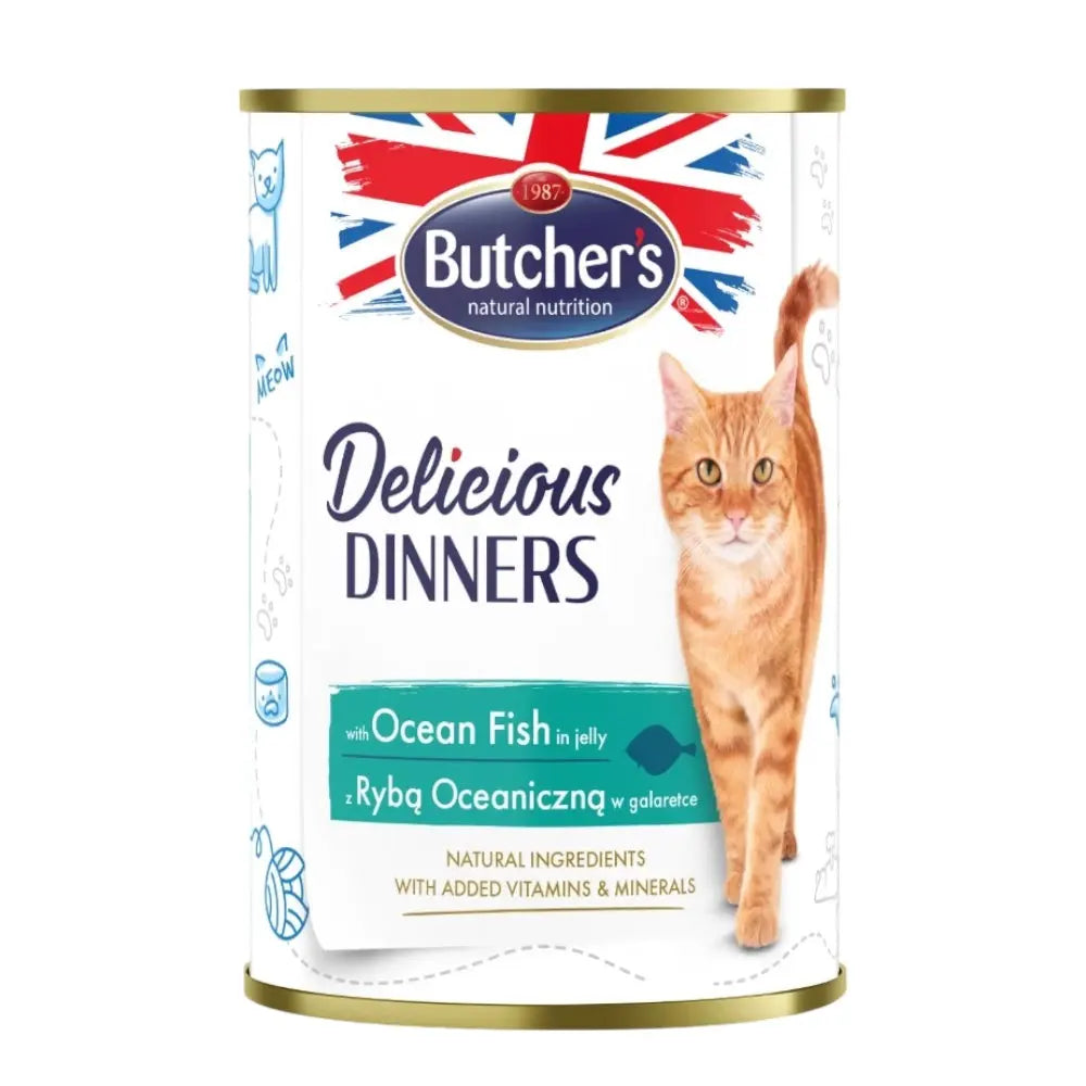 Butcher's Delicious Dinners Cat with sea fish chunks in Jelly 400g Butcher's
