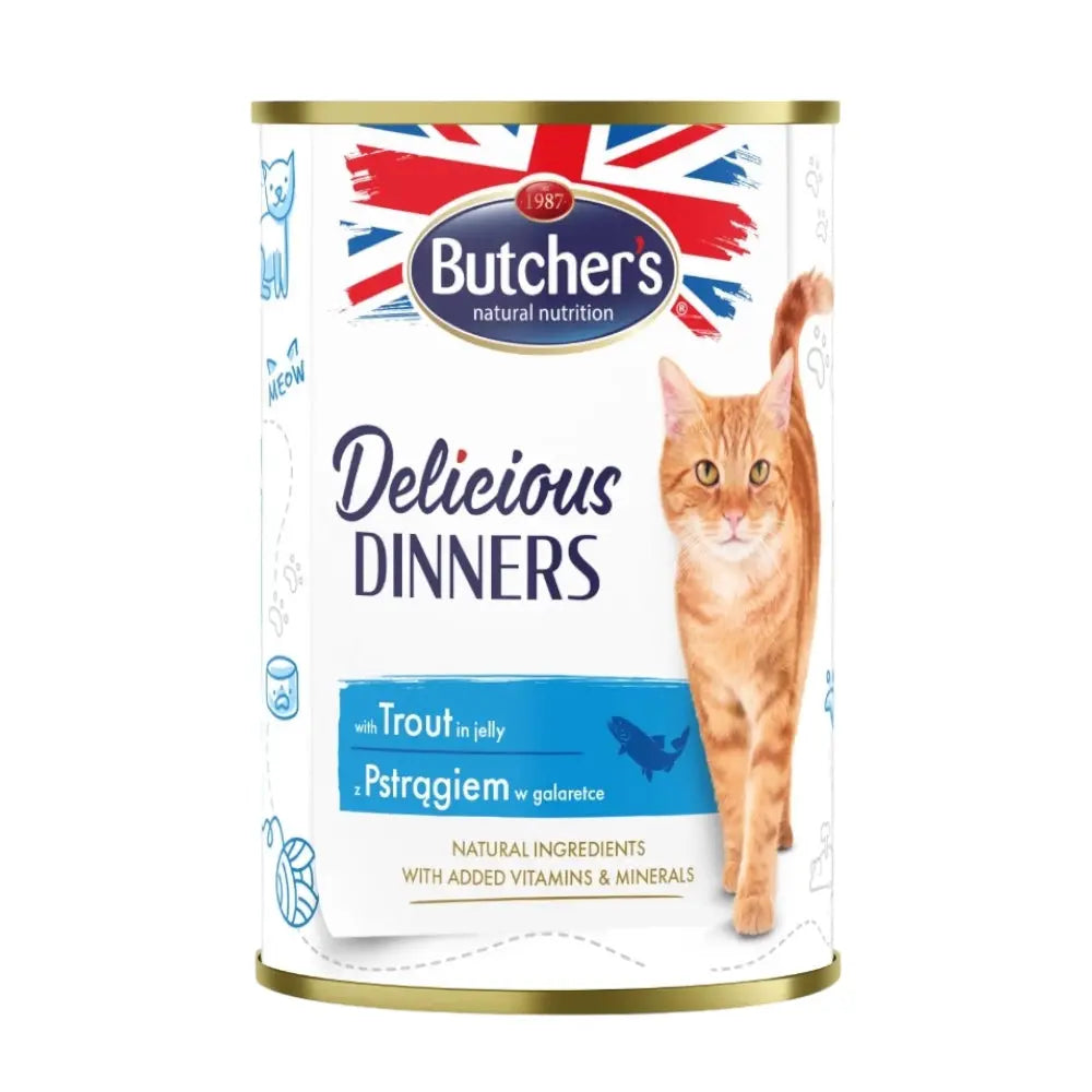 Butcher's Delicious Dinners Cat with trout chunks in Jelly 400g Butcher's