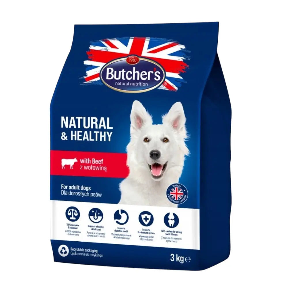 Butcher's Natural&Healthy Dog Dry with beef 3kg Butcher's