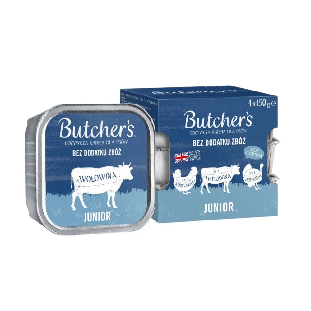 Butcher's Original Dog Junior, Chicken / Beef / Turkey, alu multipack 4x150g Butcher's