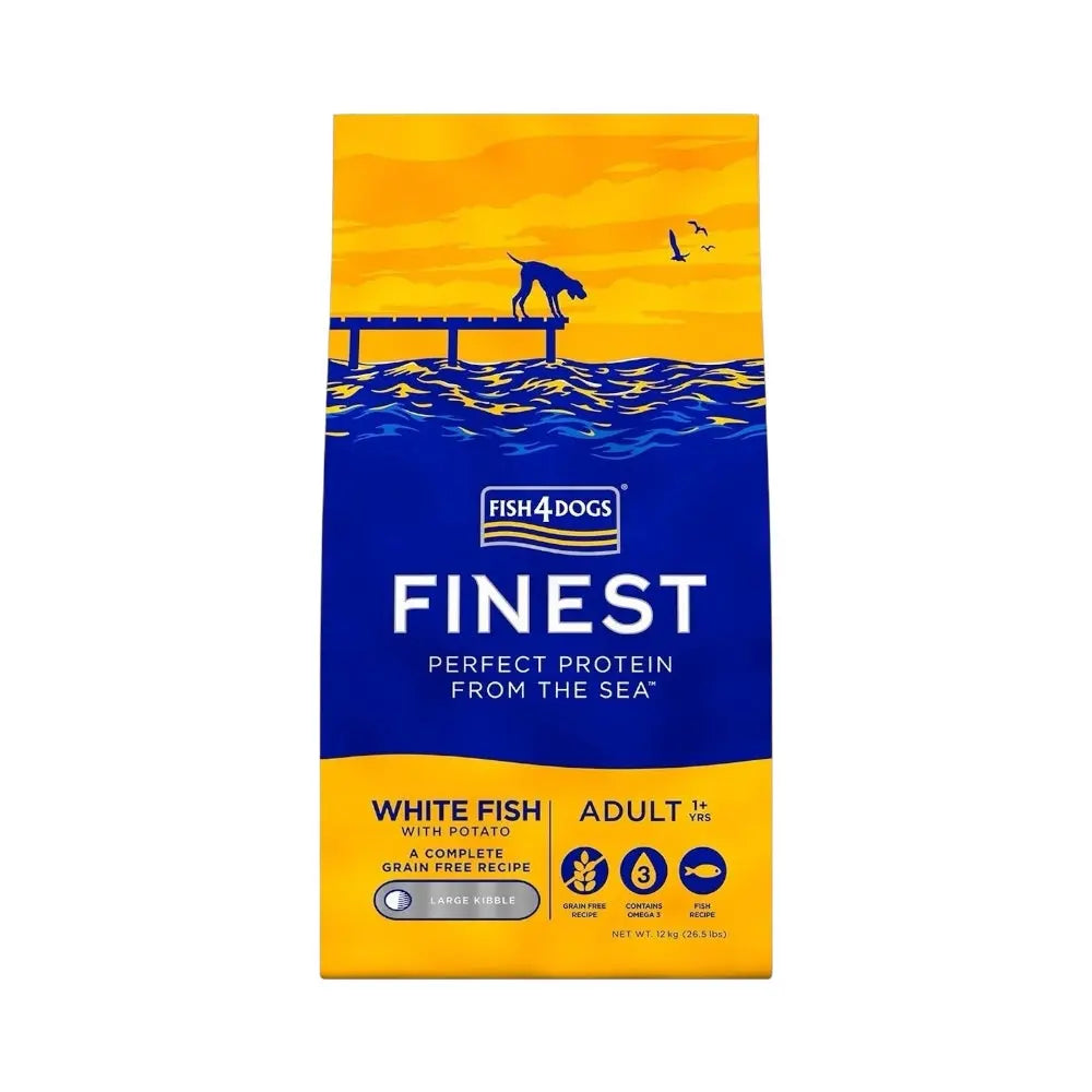 Fish4Dogs Finest Adult White Fish With Potato (Large Kibble) 12kg FISH4PET