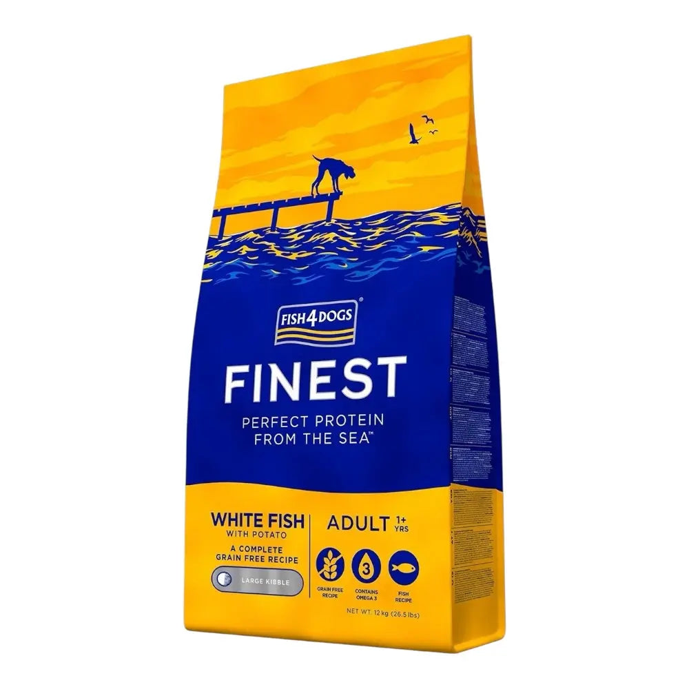 Fish4Dogs Finest Adult White Fish With Potato (Large Kibble) 12kg FISH4PET