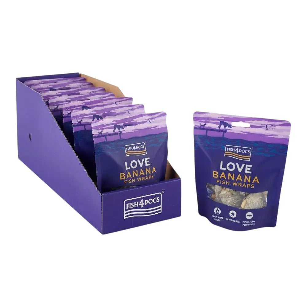 Fish4Dogs Love Banana Fish Wraps 10x100g Fish4Dogs