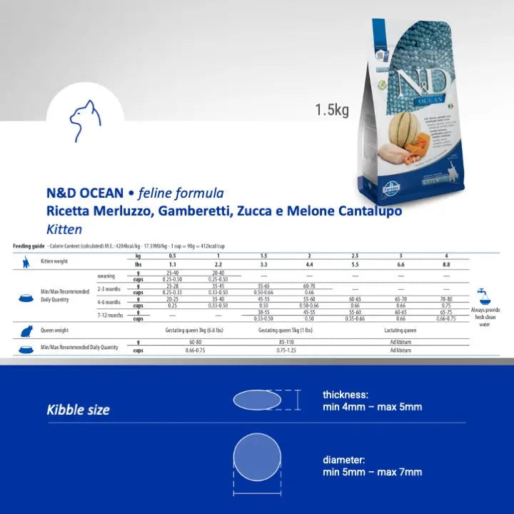 N&D Ocean Merluzzo, Gamberi, Zucca & Cantalupo Farmina