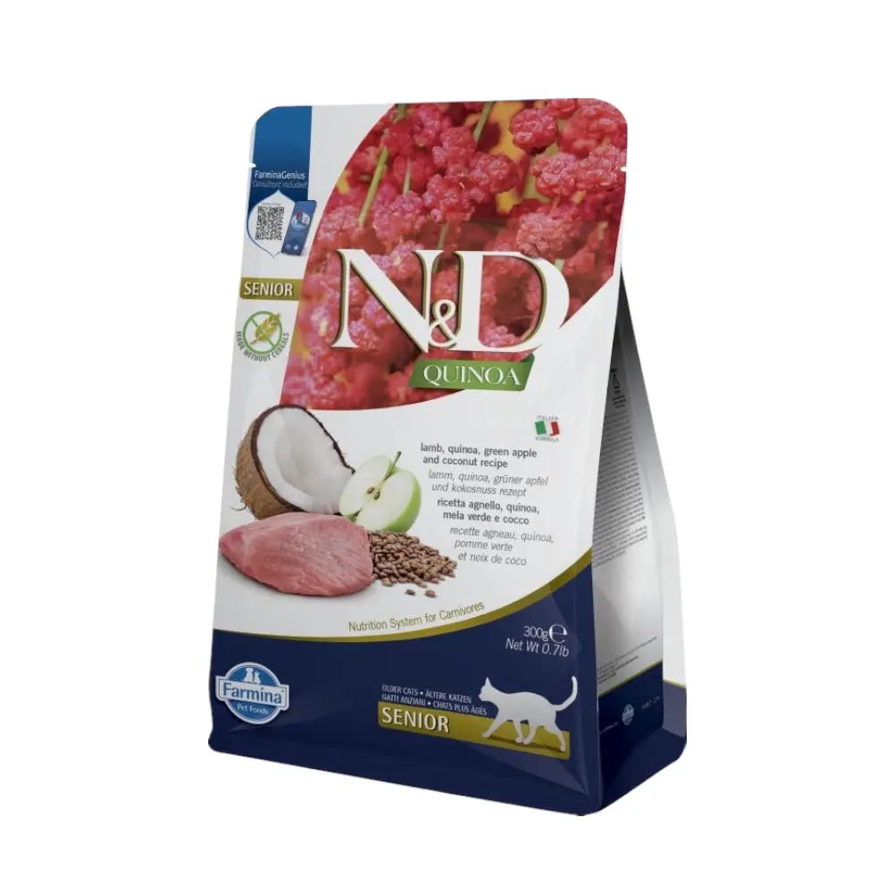 N&D QUINOA SENIOR GATTO AGNELLO, QUINOA, MELA VERDE E COCCO Respet