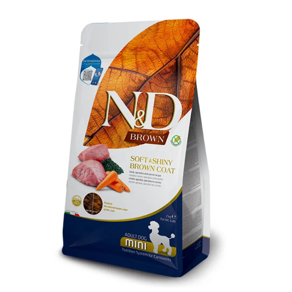N&D Spirulina Brown Coat Agnello & Carota Farmina