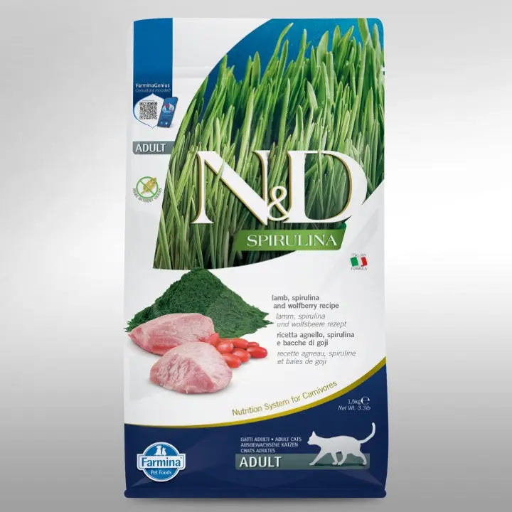 N&D Spirulina agnello e bacche di goji gatto adult Farmina
