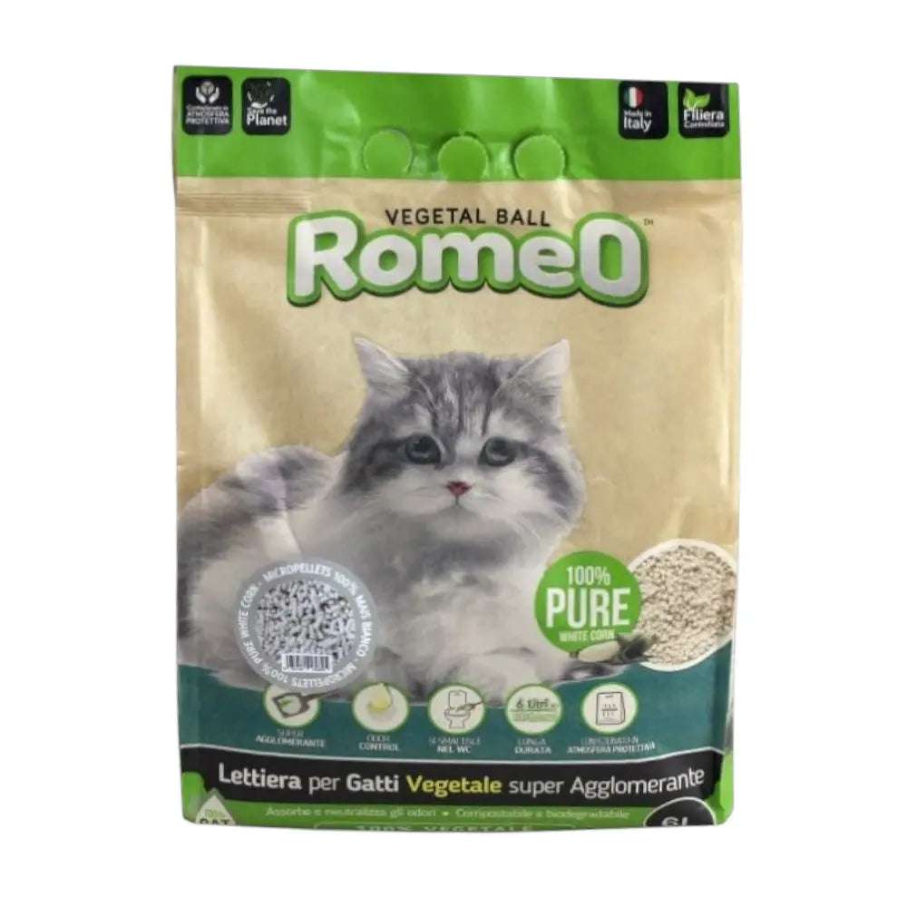 Romeo Vegetal-Ball Lettiera per gatti Micropellets 6L Respet
