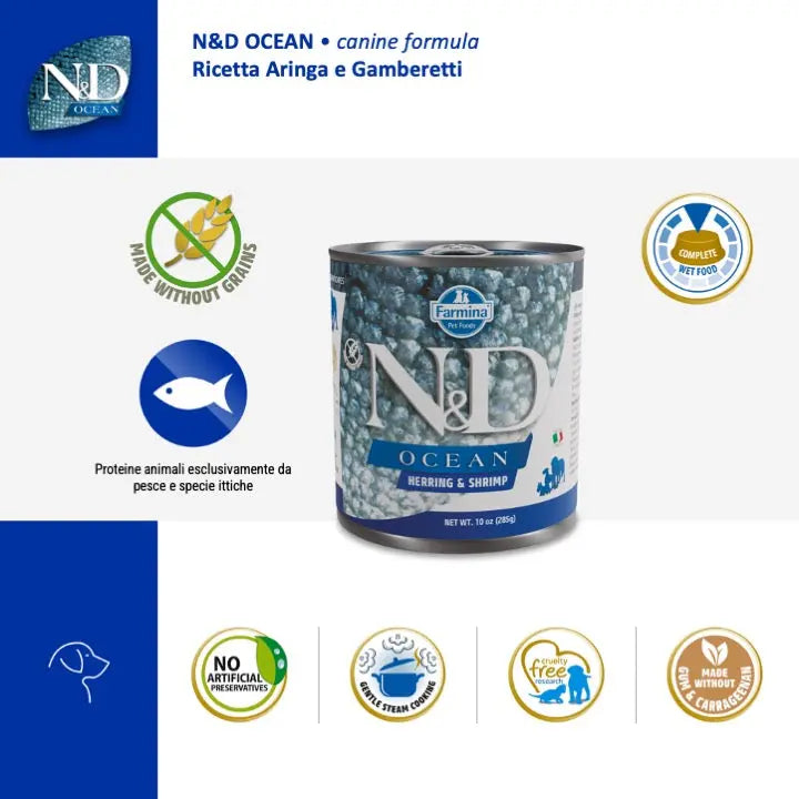 Umido N&D Ocean Aringa e Gamberetti Farmina