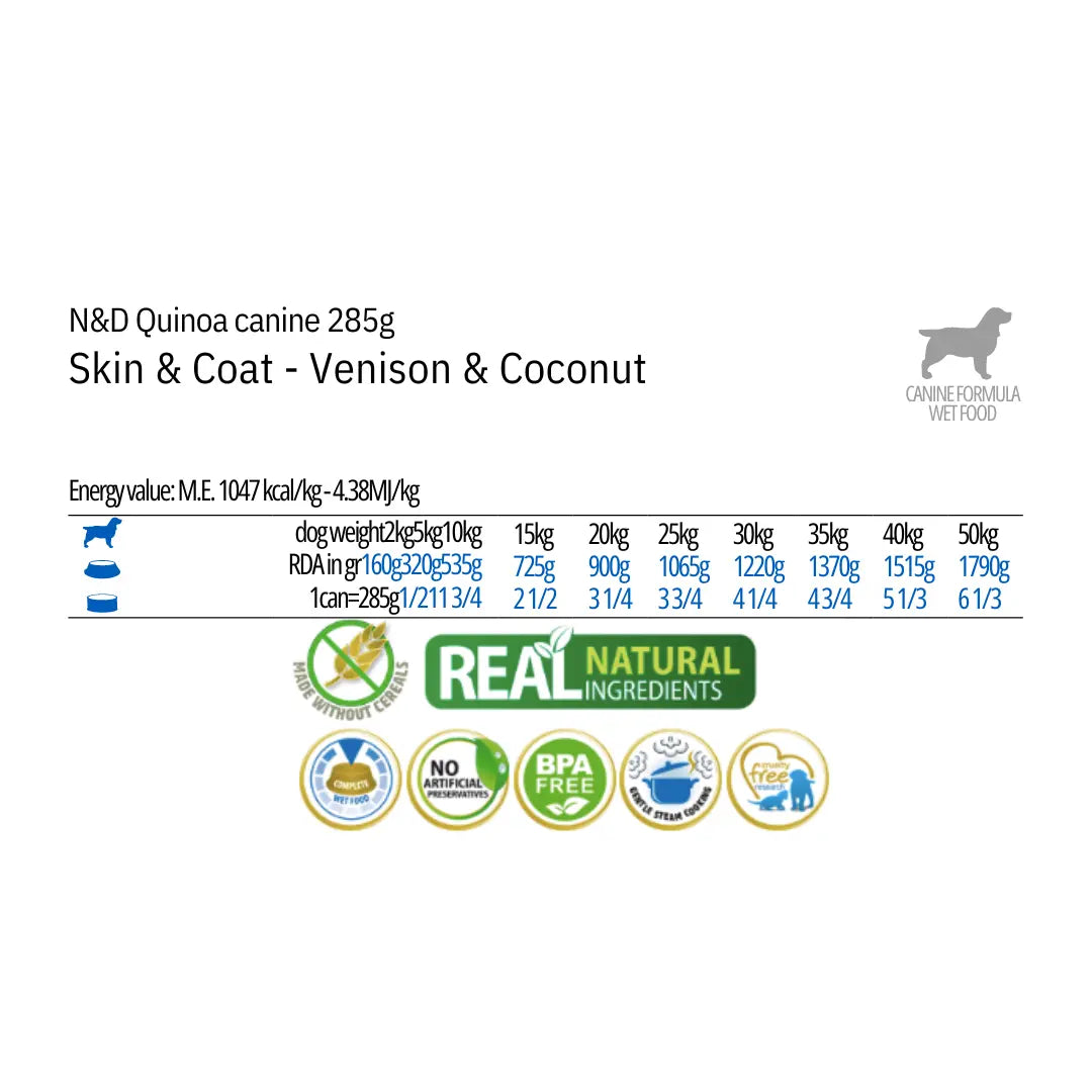 Umido N&D Quinoa Skin & Coat Cervo & Cocco Farmina