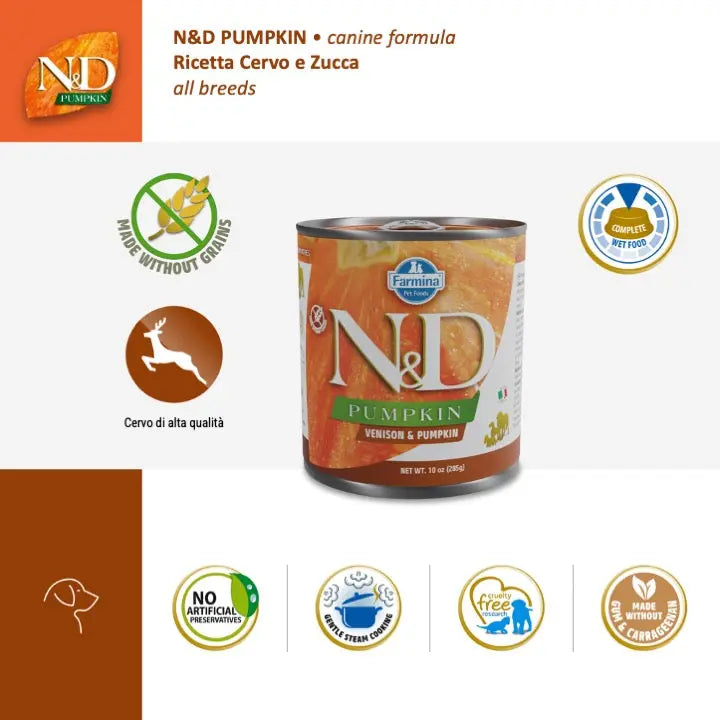 Umido N&D Zucca & Cervo Farmina