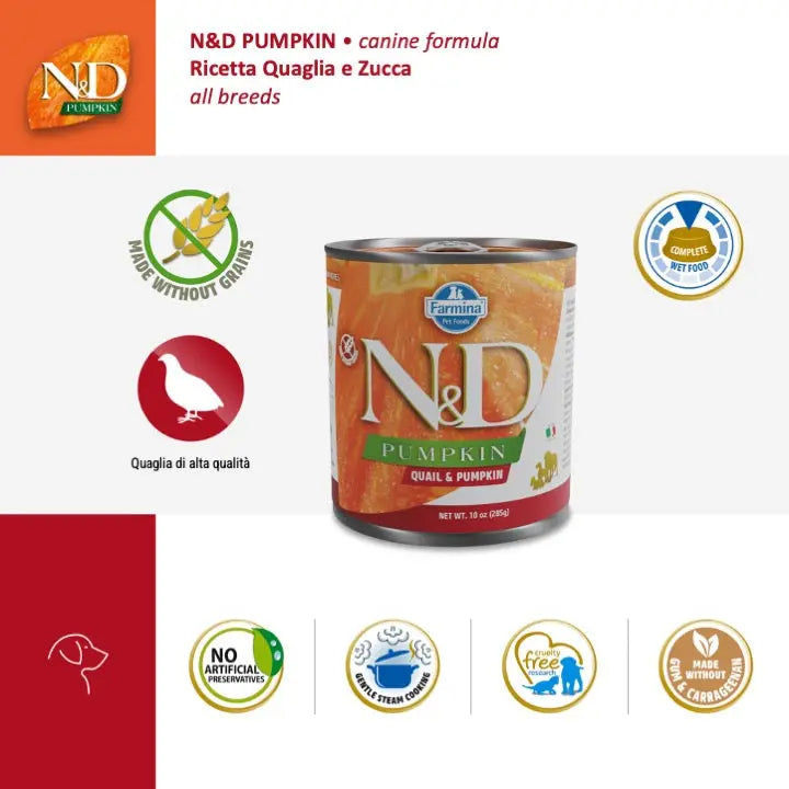 Umido N&D Zucca e Quaglia Farmina