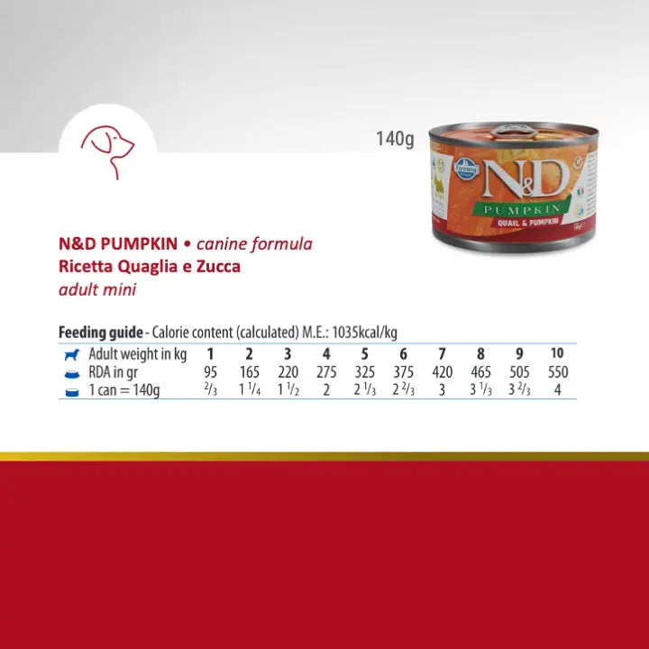 Umido N&D Zucca e Quaglia Farmina