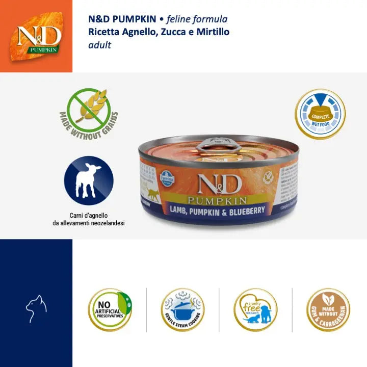 Umido N&D Zucca, Agnello & Mirtillo Farmina