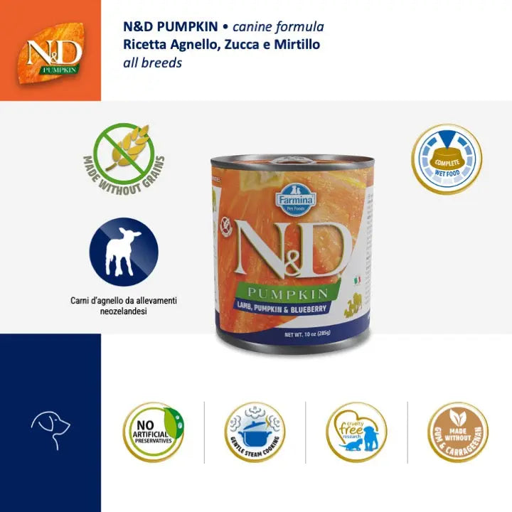 Umido N&D Zucca, Agnello & Mirtillo Farmina