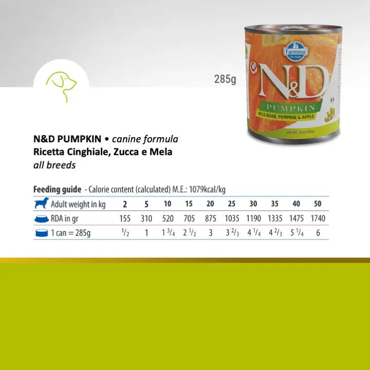 Umido N&D Zucca, Cinghiale e Mela Farmina