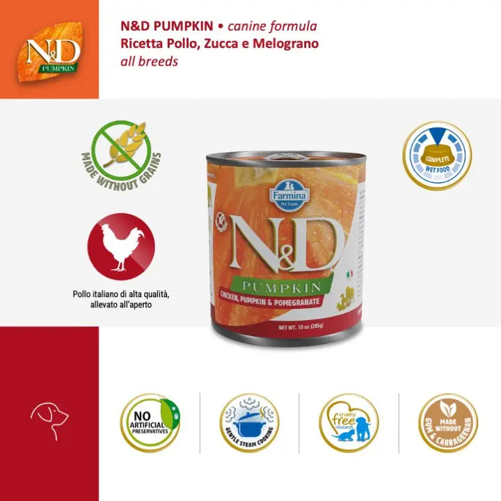 Umido N&D Zucca, Pollo & Melograno Farmina