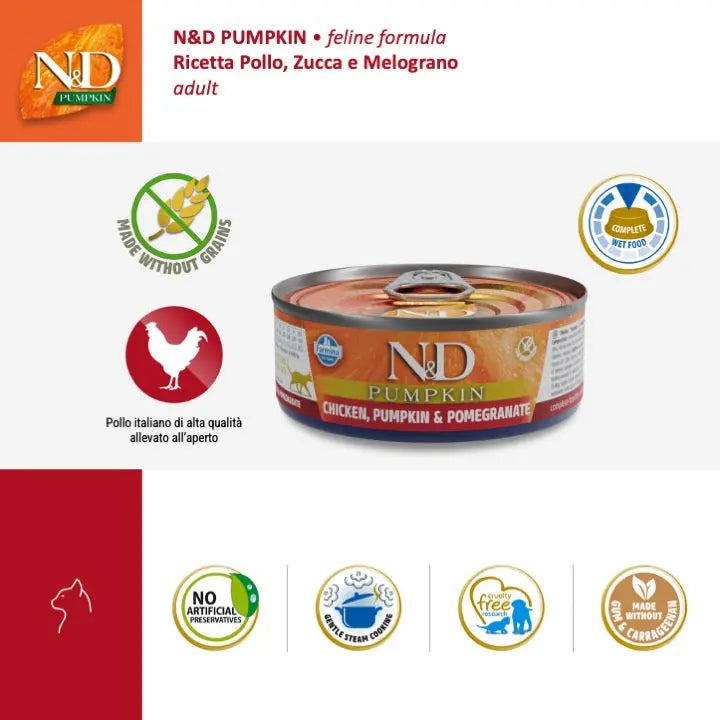 Umido N&D Zucca, Pollo & Melograno Farmina