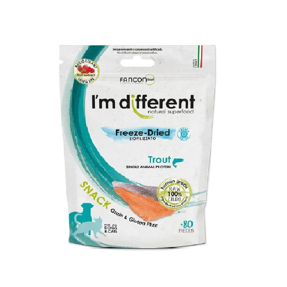 I'm Different freeze-dried trout snack