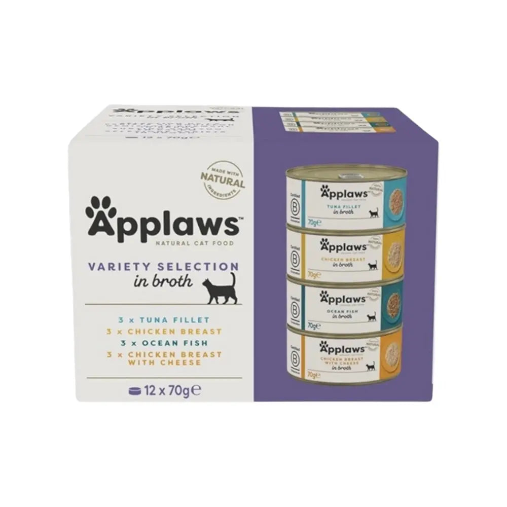Applaws Gatto Multipack lattine Selezione Variety in brodo 12 x 70 g Applaws Italia