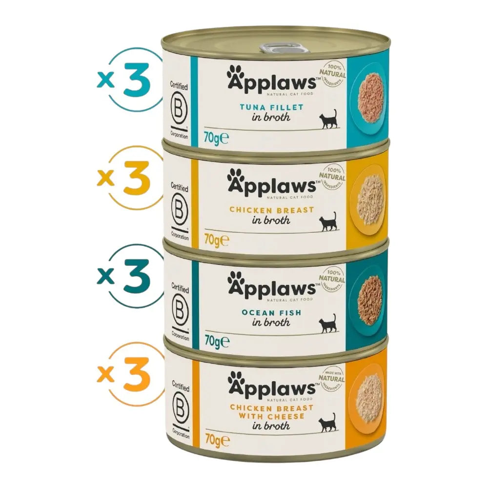 Applaws Gatto Multipack lattine Selezione Variety in brodo 12 x 70 g Applaws Italia