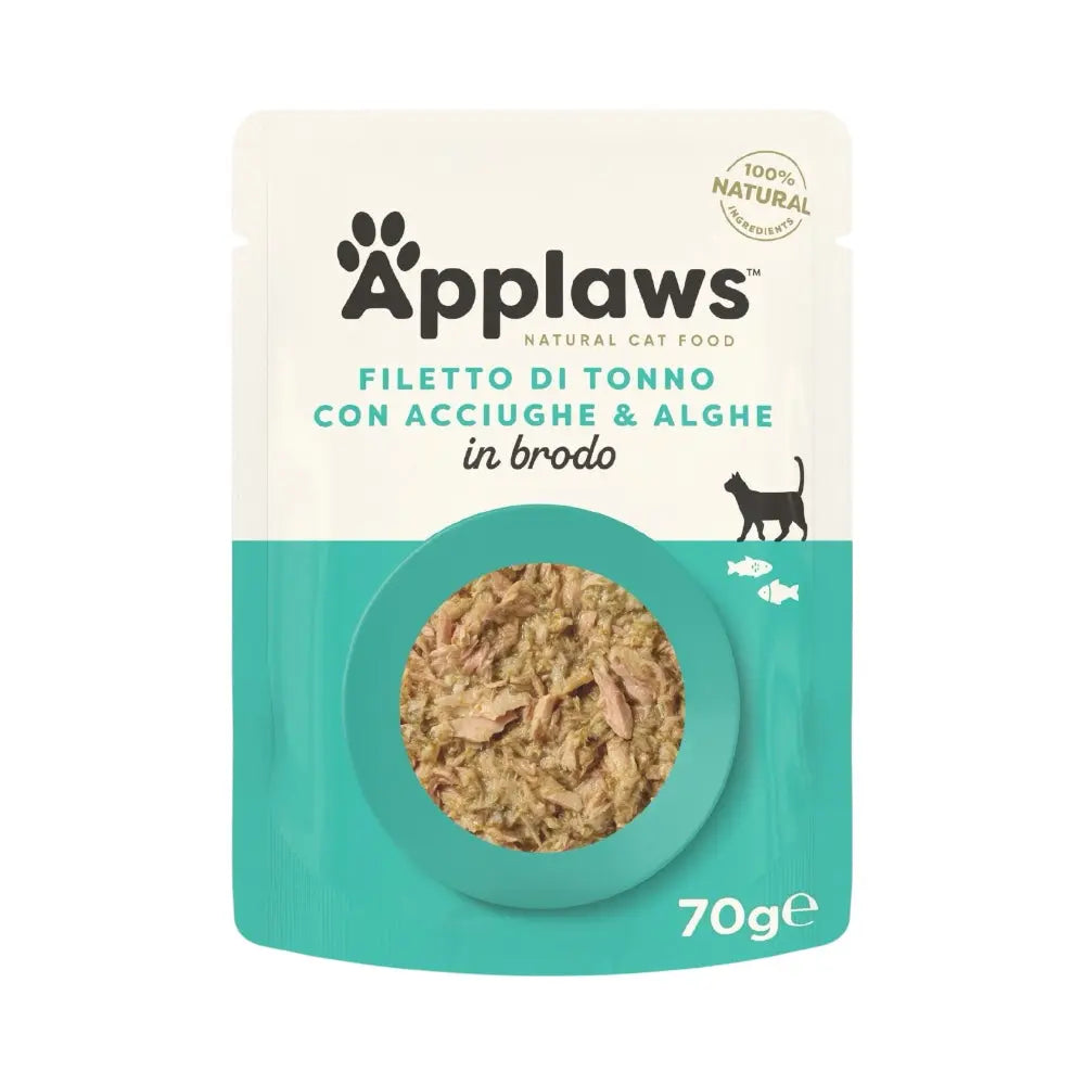 Applaws Gatto buste Filetto di Tonno con Acciughe in brodo 12 x 70 g Applaws Italia