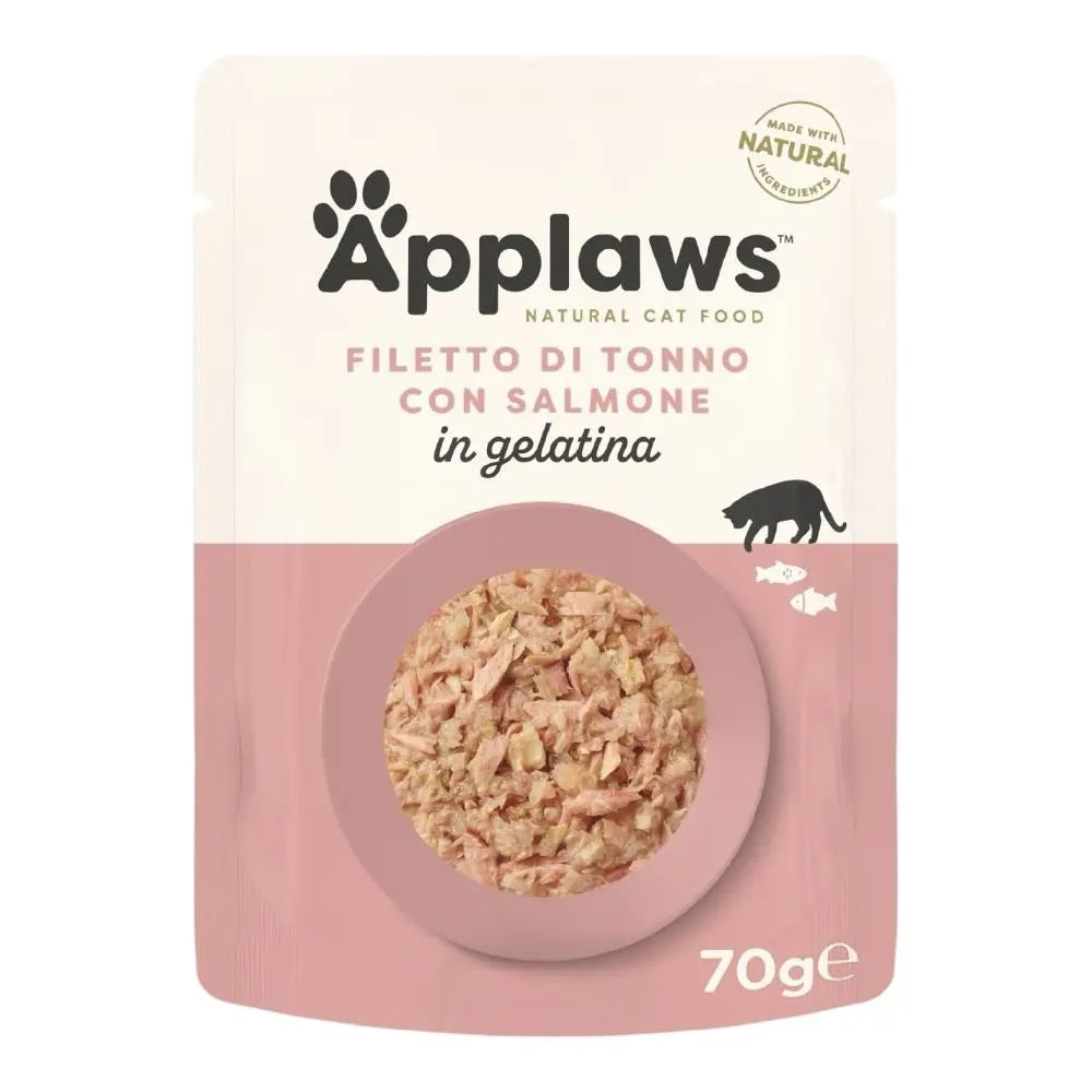 Applaws Gatto buste Filetto di Tonno con Salmone in gelatina 16x70g Applaws Italia