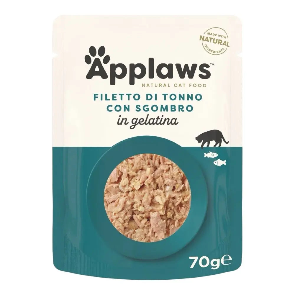Applaws Gatto buste Filetto di Tonno con Sgombro in gelatina 16x70g Applaws Italia