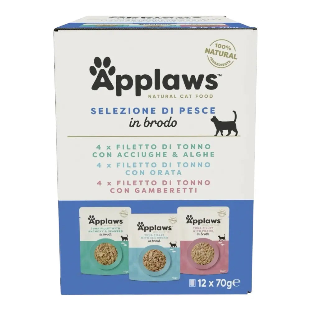 Applaws Gatto buste Mix Pesce in brodo 12 x 70 g Applaws Italia