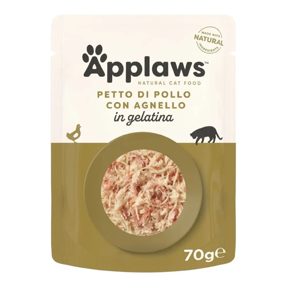 Applaws Gatto buste Petto di Pollo con Agnello in gelatina 16x70g Applaws Italia