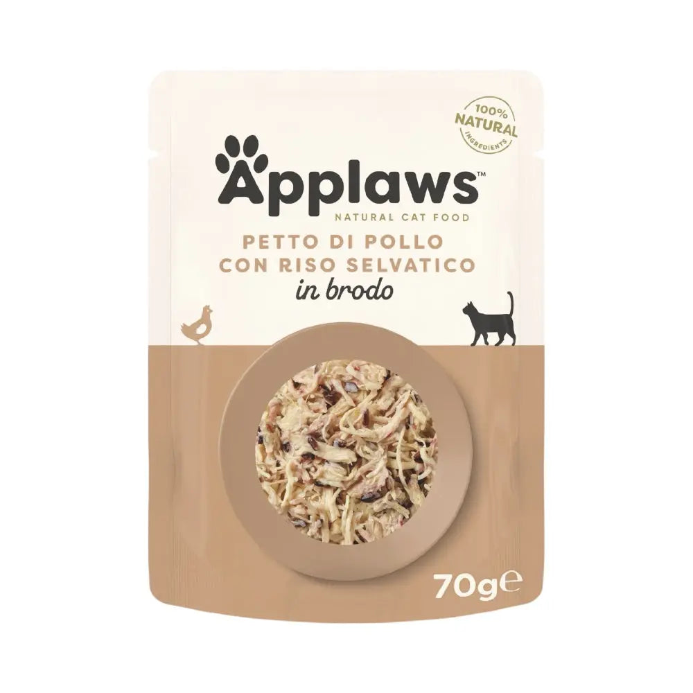 Applaws Gatto buste Petto di Pollo e Riso in brodo 12 x 70 g Applaws Italia