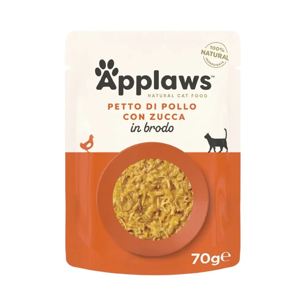 Applaws Gatto buste Pollo & Zucca & Riso in brodo 12 x 70 g Applaws Italia