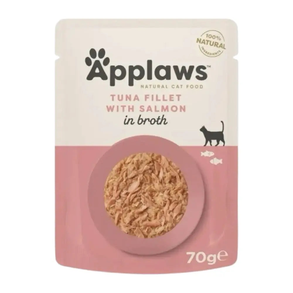 Applaws Gatto buste Tonno con Salmone in brodo 12x70g Applaws