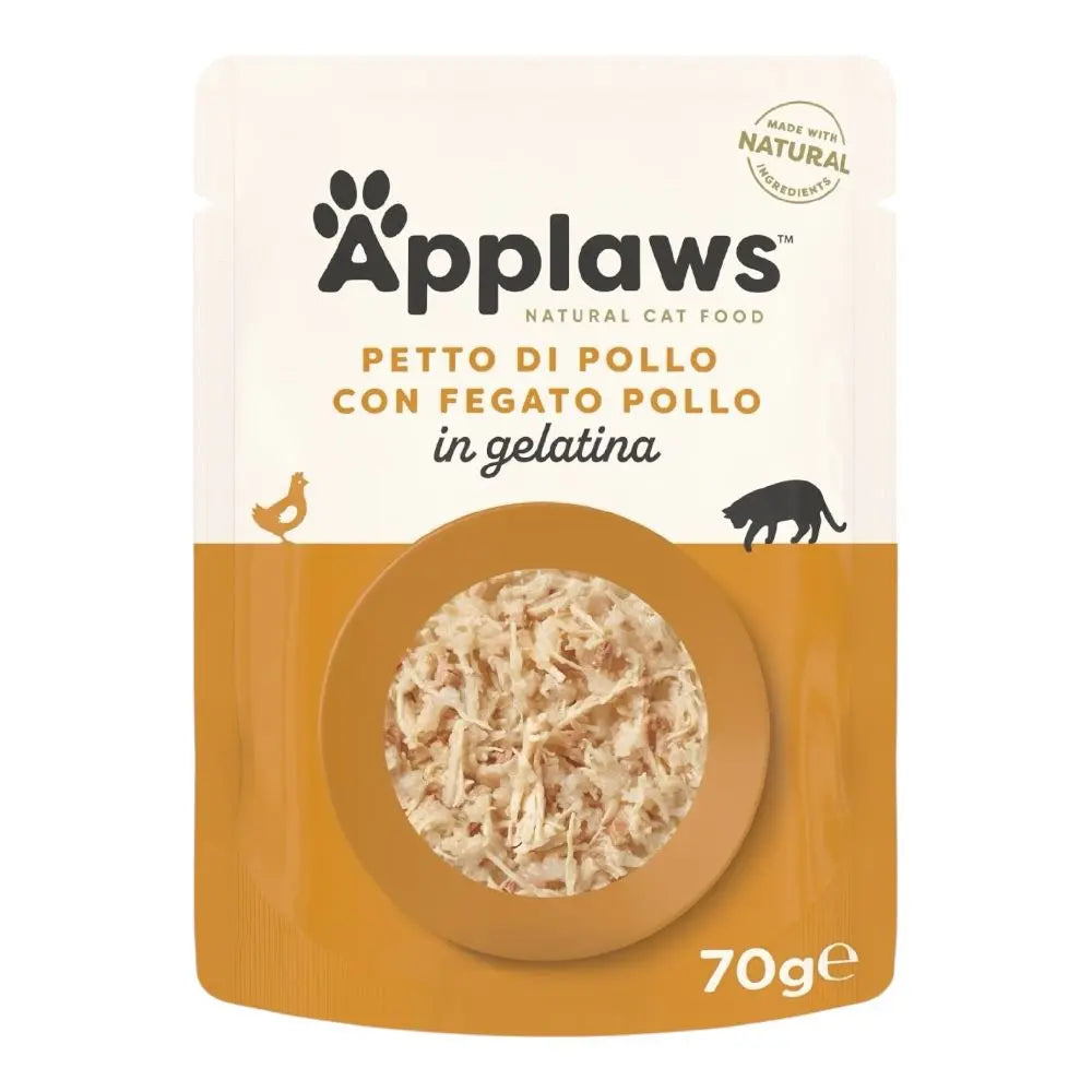Applaws Gatto buste con Petto e Fegato di Pollo in gelatina 16x70g Applaws Italia