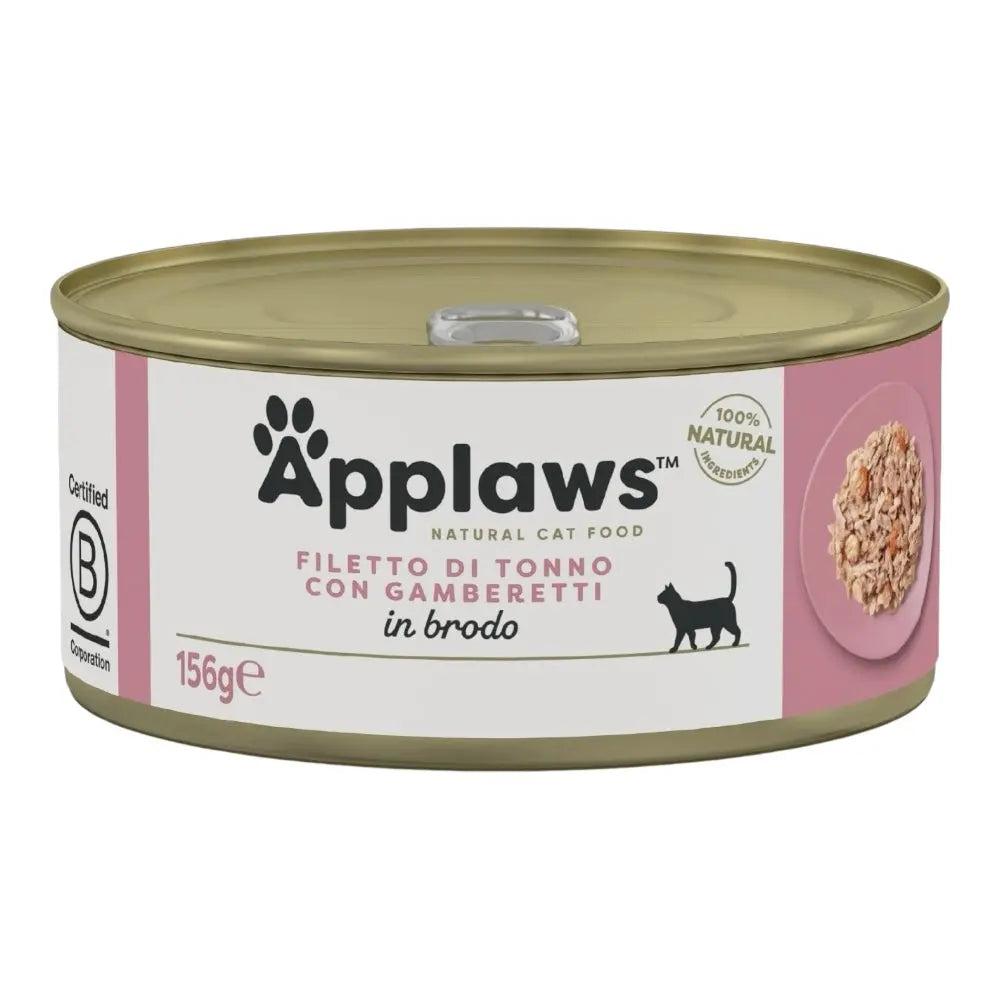 Applaws Gatto lattine Filetto di Tonno e Gamberetti in brodo Applaws Italia