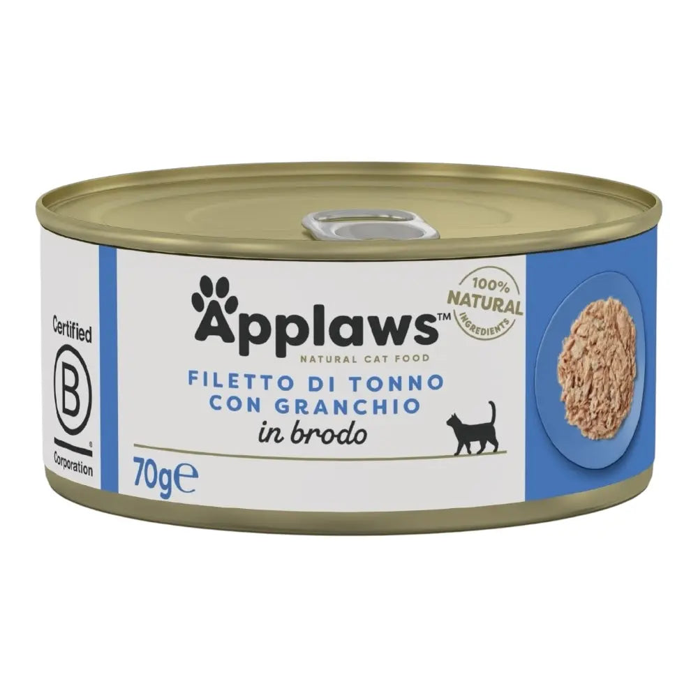 Applaws Gatto lattine Filetto di Tonno e Granchio in brodo 24 x 70 g Applaws Italia