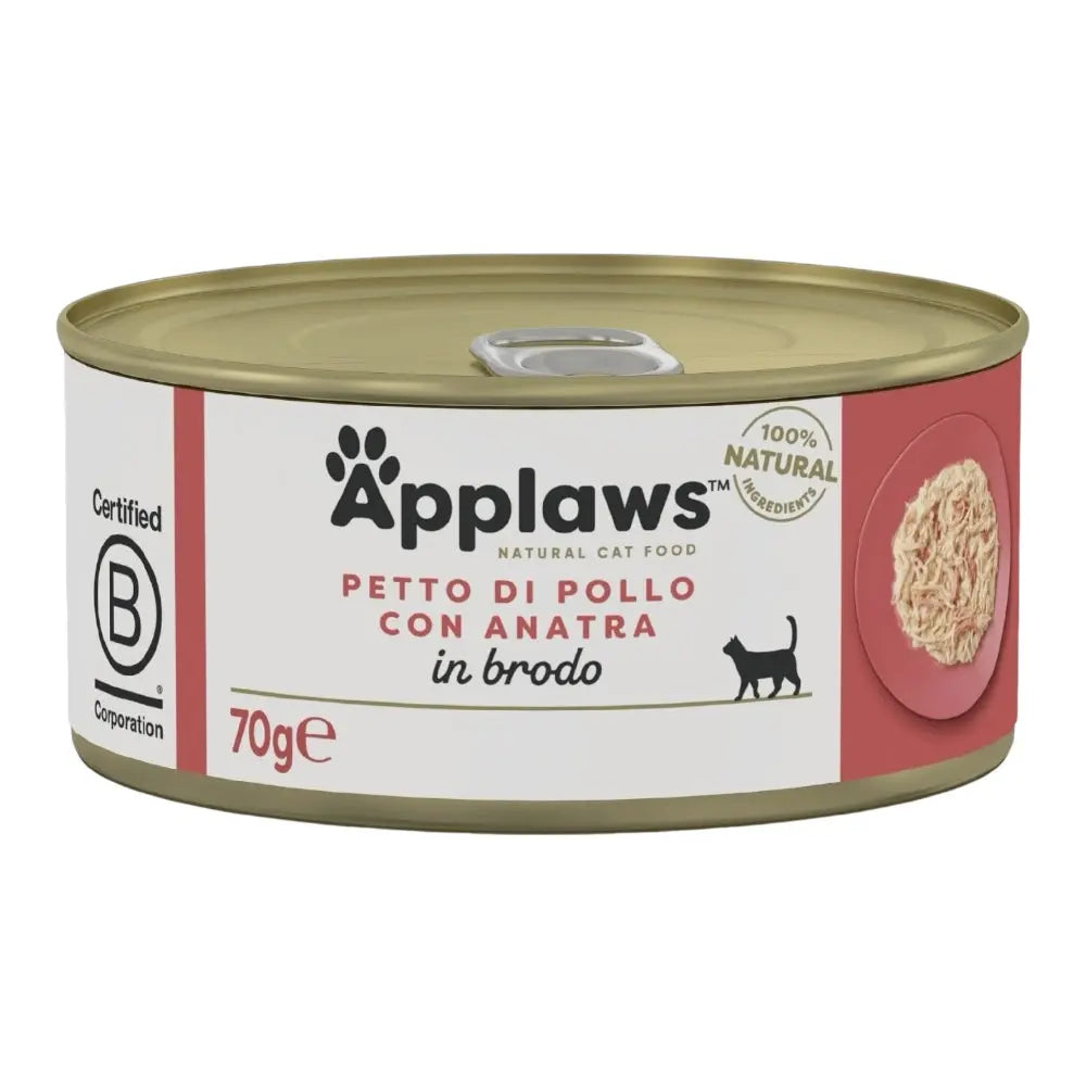 Applaws Gatto lattine Petto di Pollo con Anatra in brodo Applaws Italia