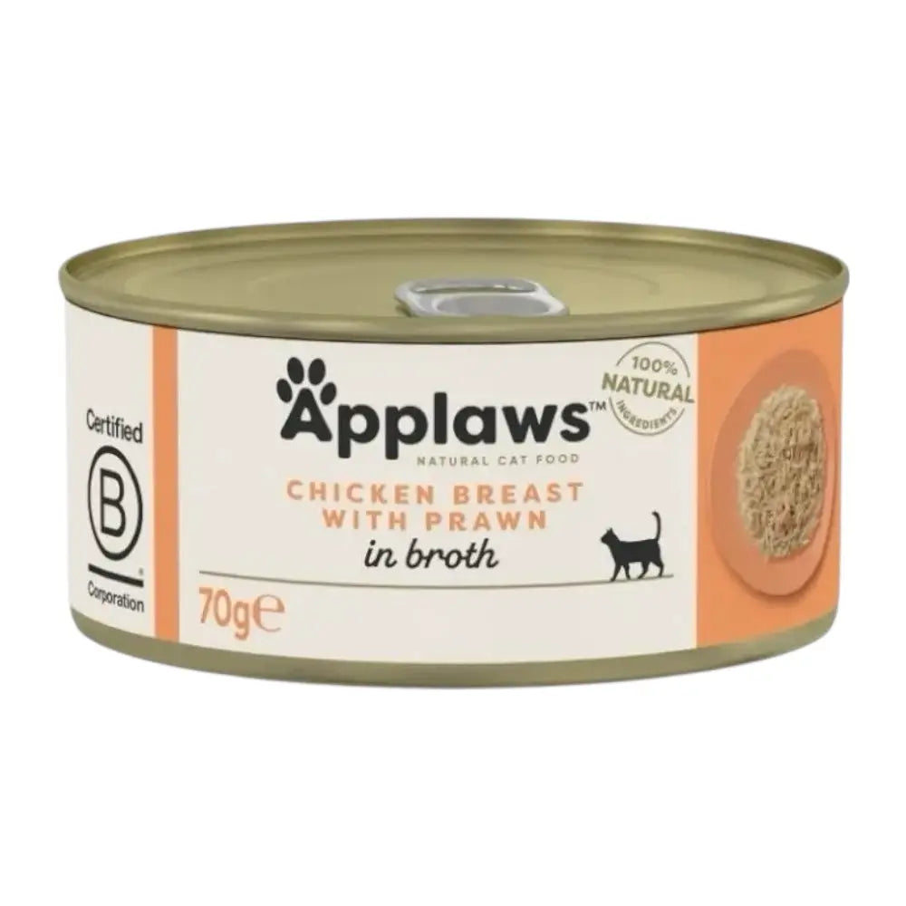Applaws Gatto lattine Petto di Pollo con Gamberetti in brodo 24x70g Applaws