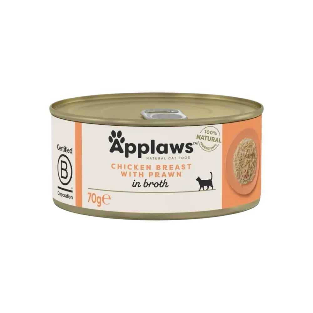 Applaws Gatto lattine Petto di Pollo con Gamberetti in brodo 24x70g Applaws Italia