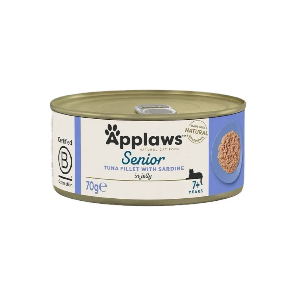 Applaws Gatto lattine Senior Tonno con Sardine in gelatina 24x70g Applaws Italia