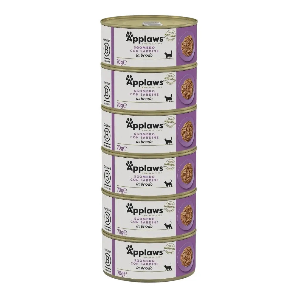 Applaws Gatto lattine Sgombro con Sardine in brodo Applaws Italia