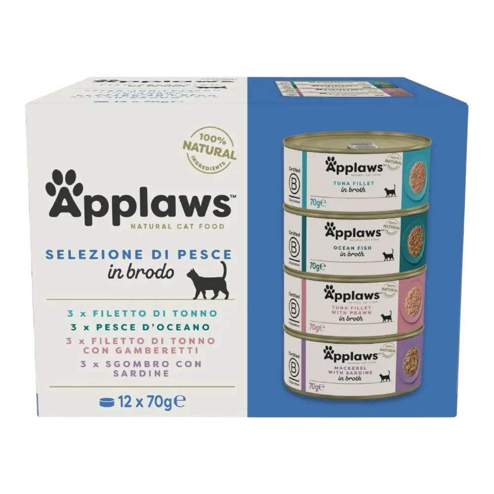 Applaws Multipack lattine Selezione Pesce in brodo 12 x 70 g Applaws Italia