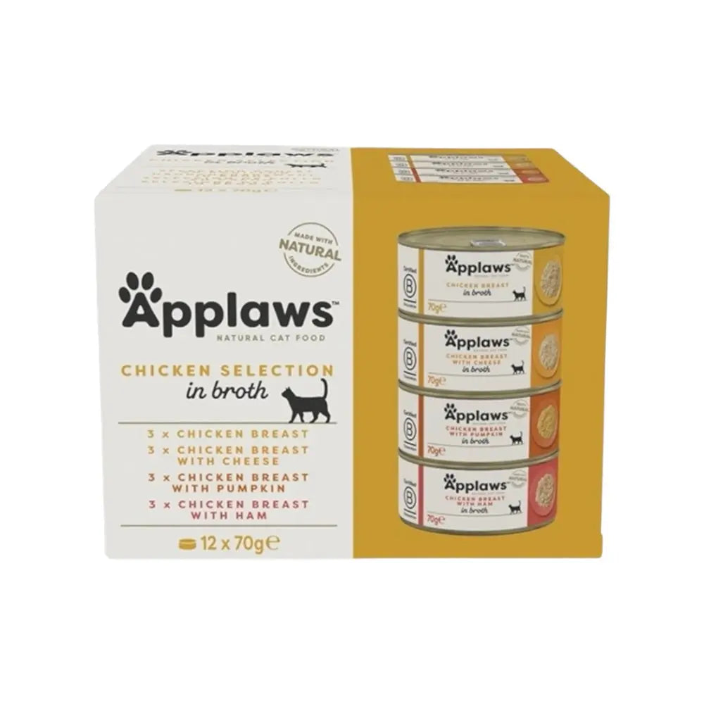 Applaws Multipack lattine Selezione Pollo in brodo 12 x 70 g Respet