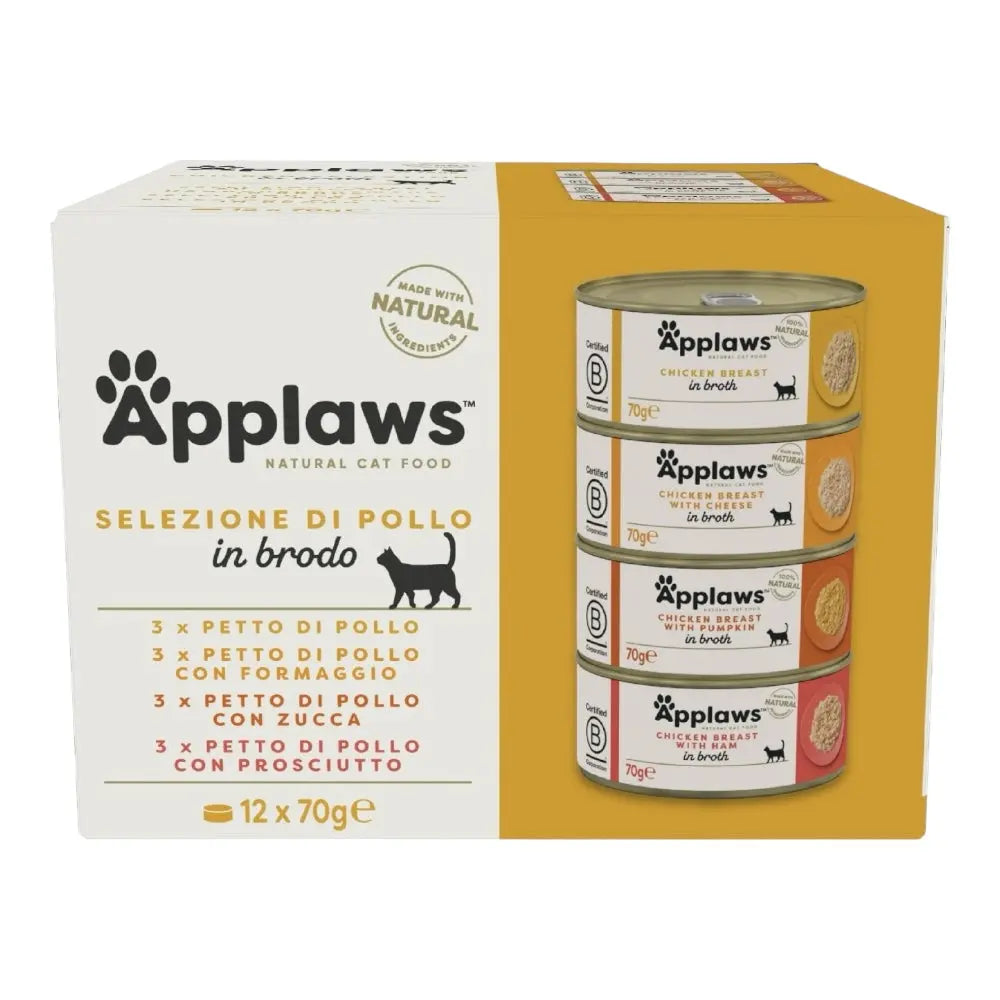 Applaws Multipack lattine Selezione Pollo in brodo 12 x 70 g Respet