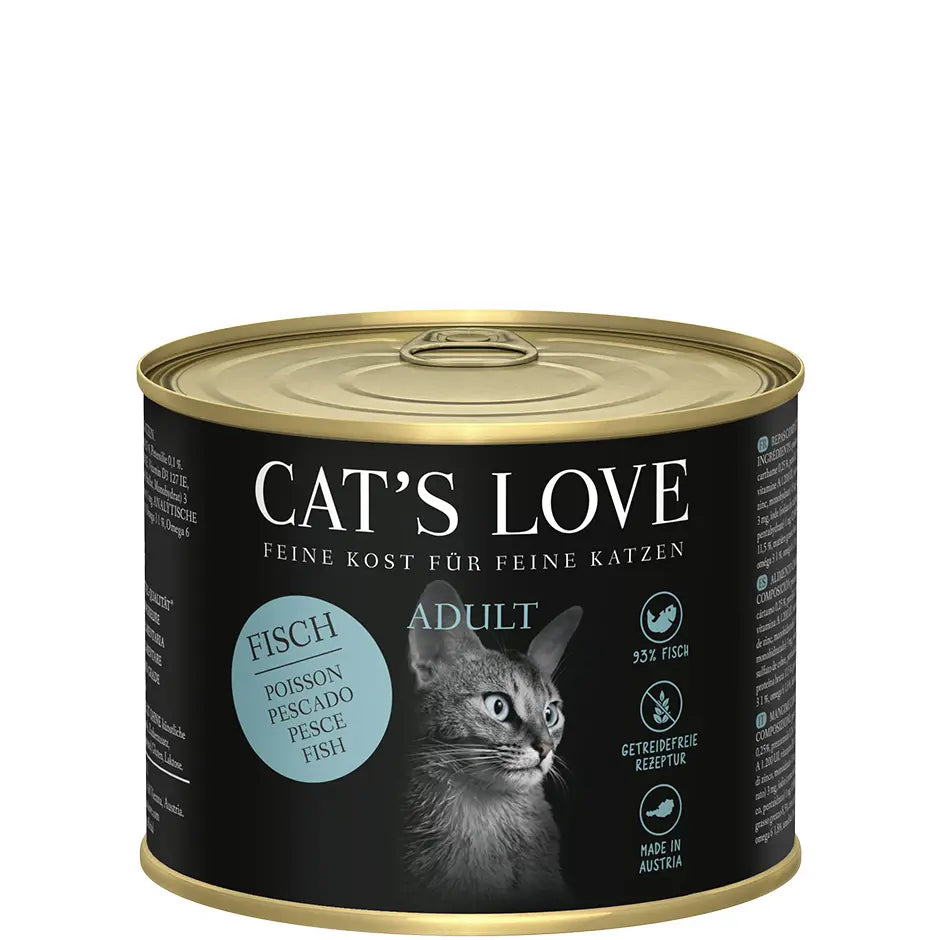 Cat's Love ADULT Pesce Puro, con olio e prezzemolo, alimento naturale per gatti Cat's Love